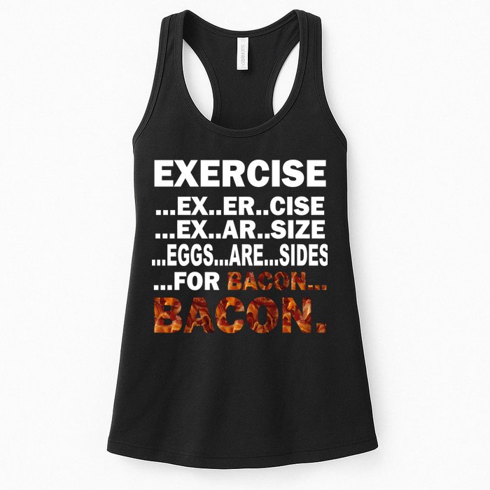 Exercise For Bacon Camouflage Womens Tank Top