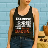Exercise For Bacon Camouflage Womens Tank Top