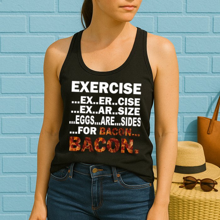 Exercise For Bacon Camouflage Womens Tank Top