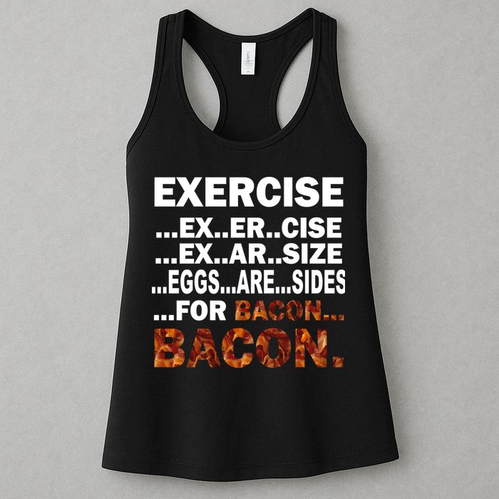 Exercise For Bacon Camouflage Womens Tank Top