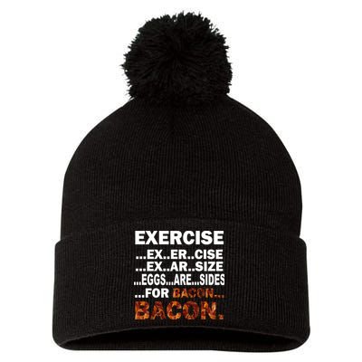 Exercise For Bacon Camouflage Pom Pom 12in Knit Beanie