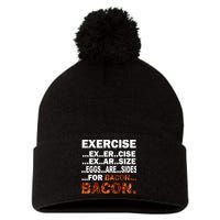 Exercise For Bacon Camouflage Pom Pom 12in Knit Beanie