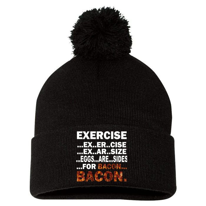 Exercise For Bacon Camouflage Pom Pom 12in Knit Beanie