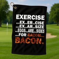 Exercise For Bacon Camouflage Golf Towel