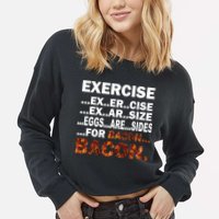 Exercise For Bacon Camouflage Cropped Pullover Crew
