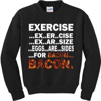 Exercise For Bacon Camouflage Kids Sweatshirt