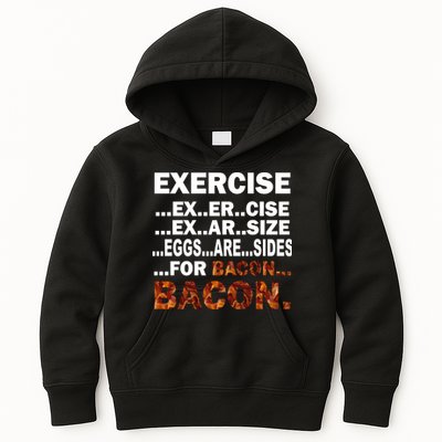 Exercise For Bacon Camouflage Kids Hoodie