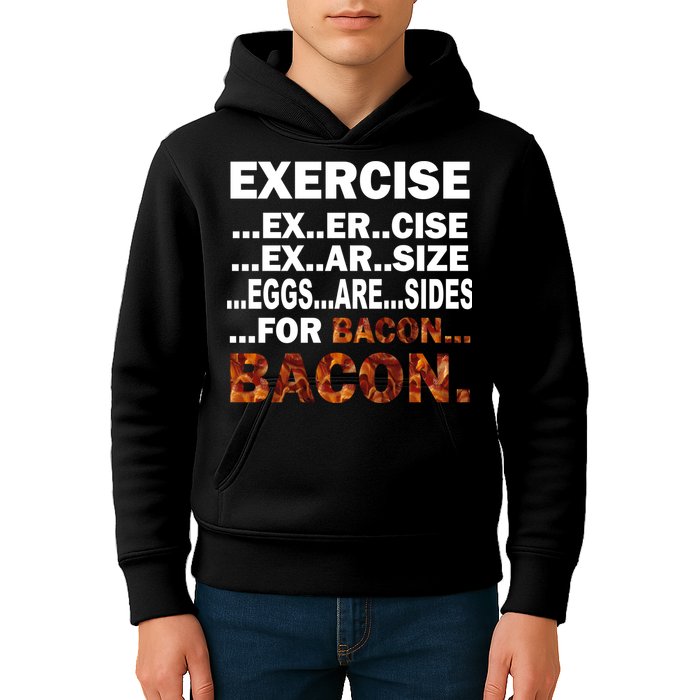 Exercise For Bacon Camouflage Kids Hoodie