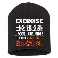 Exercise For Bacon Camouflage Short Acrylic Beanie