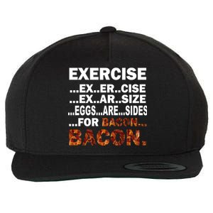 Exercise For Bacon Camouflage Wool Snapback Cap