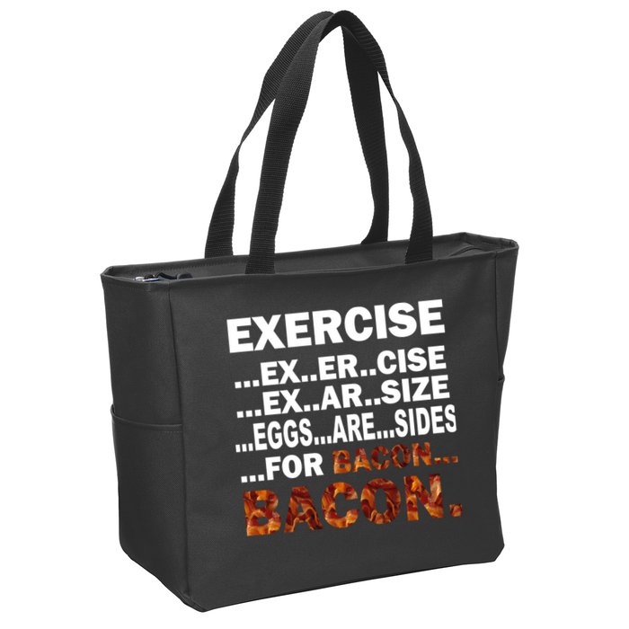 Exercise For Bacon Camouflage Zip Tote Bag