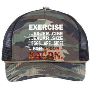 Exercise For Bacon Camouflage Retro Rope Trucker Hat Cap