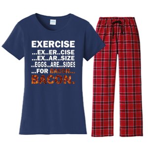 Exercise For Bacon Camouflage Women's Flannel Pajama Set