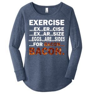 Exercise For Bacon Camouflage Women's Perfect Tri Tunic Long Sleeve Shirt