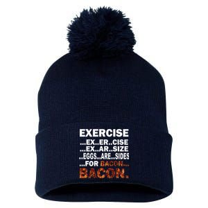 Exercise For Bacon Camouflage Pom Pom 12in Knit Beanie