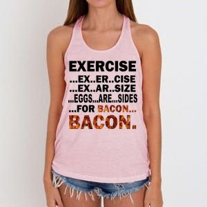 Exercise For Bacon Camouflage Women's Knotted Racerback Tank