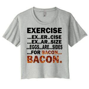 Exercise For Bacon Camouflage Women's Crop Top Tee