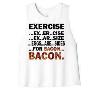 Exercise For Bacon Camouflage Women's Racerback Cropped Tank