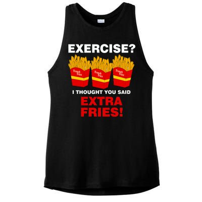 Exercise I Thought You Said French Fries Ladies PosiCharge Tri-Blend Wicking Tank