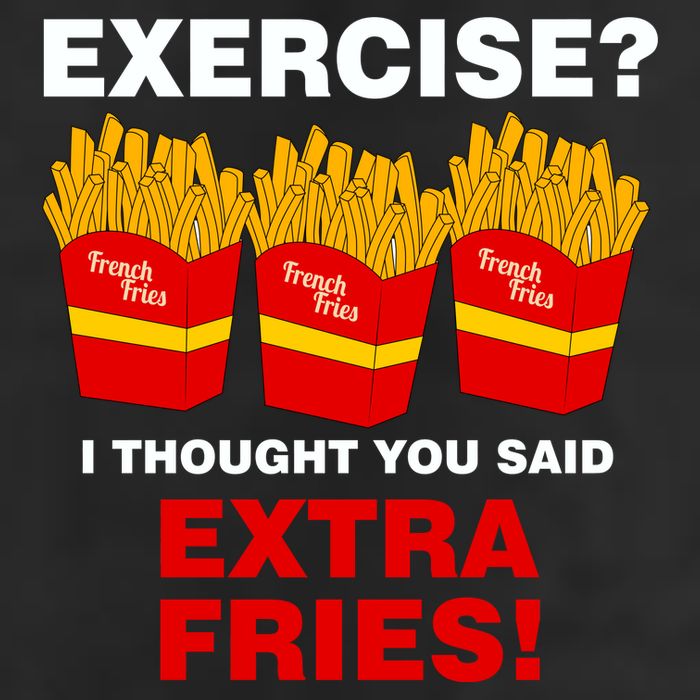 Exercise I Thought You Said French Fries 7 Panel Mesh Trucker Snapback Hat