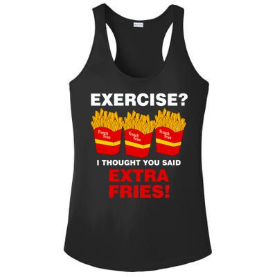 Exercise I Thought You Said French Fries Ladies PosiCharge Competitor Racerback Tank