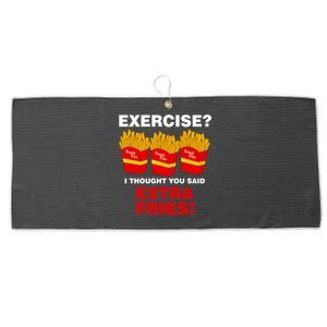 Exercise I Thought You Said French Fries Large Microfiber Waffle Golf Towel