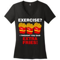 Exercise I Thought You Said French Fries Women's V-Neck T-Shirt