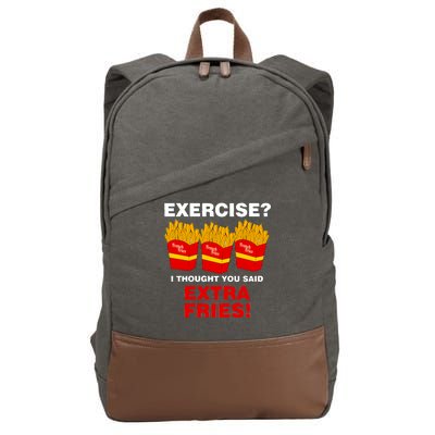 Exercise I Thought You Said French Fries Cotton Canvas Backpack