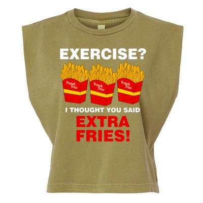 Exercise I Thought You Said French Fries Garment-Dyed Women's Muscle Tee