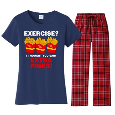 Exercise I Thought You Said French Fries Women's Flannel Pajama Set