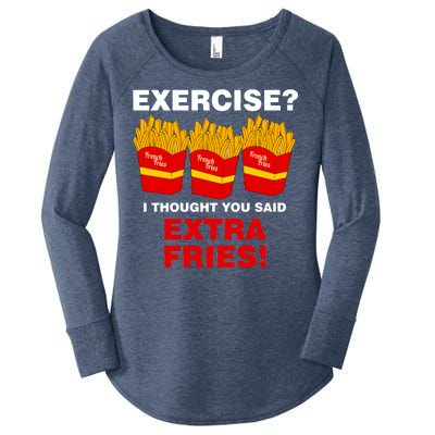 Exercise I Thought You Said French Fries Women's Perfect Tri Tunic Long Sleeve Shirt