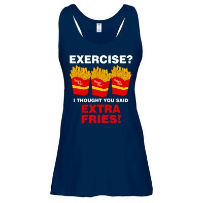 Exercise I Thought You Said French Fries Ladies Essential Flowy Tank