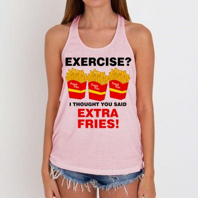 Exercise I Thought You Said French Fries Women's Knotted Racerback Tank