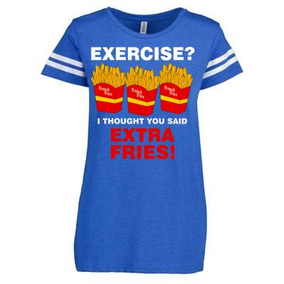 Exercise I Thought You Said French Fries Enza Ladies Jersey Football T-Shirt