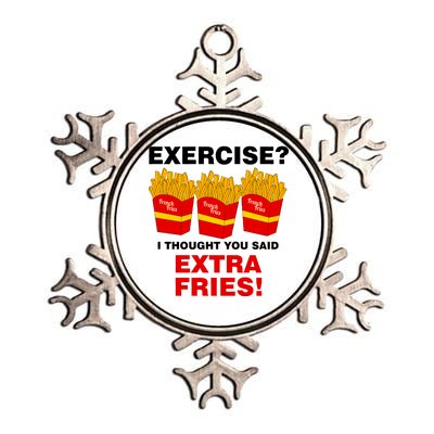 Exercise I Thought You Said French Fries Metallic Star Ornament