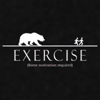 Exercise Some Motivation Required Running from Bear Ladies PosiCharge Tri-Blend Wicking Tank