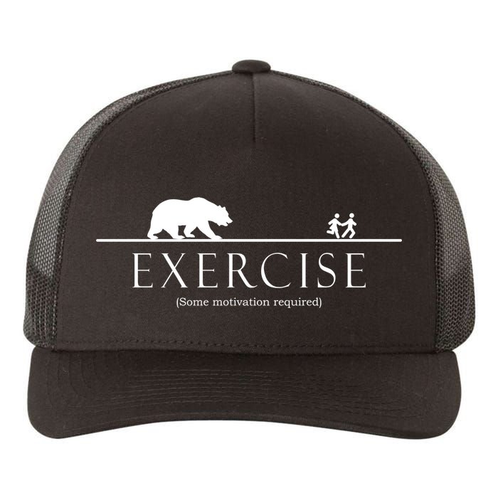Exercise Some Motivation Required Running from Bear Yupoong Adult 5-Panel Trucker Hat