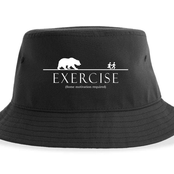 Exercise Some Motivation Required Running from Bear Sustainable Bucket Hat