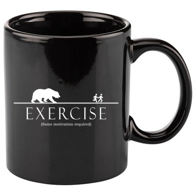 Exercise Some Motivation Required Running from Bear 11oz C Handle Ceramic Mug
