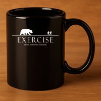 Exercise Some Motivation Required Running from Bear 11oz C Handle Ceramic Mug