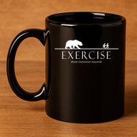 Exercise Some Motivation Required Running from Bear 11oz C Handle Ceramic Mug