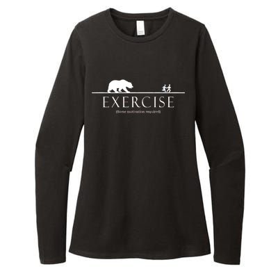 Exercise Some Motivation Required Running from Bear Womens CVC Long Sleeve Shirt