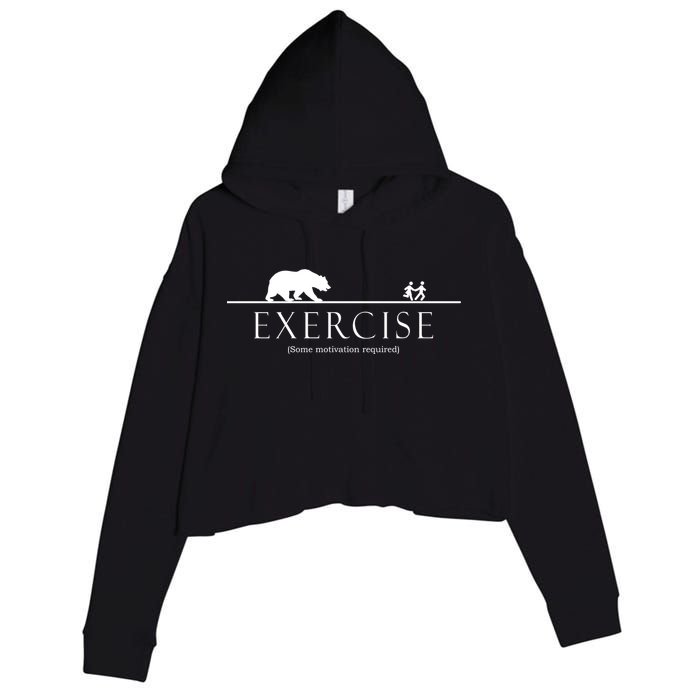 Exercise Some Motivation Required Running from Bear Crop Fleece Hoodie