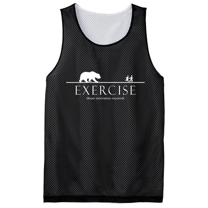 Exercise Some Motivation Required Running from Bear Mesh Reversible Basketball Jersey Tank