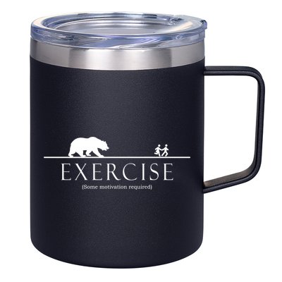 Exercise Some Motivation Required Running from Bear 12oz Stainless Steel Coffee Mug