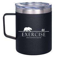 Exercise Some Motivation Required Running from Bear 12oz Stainless Steel Coffee Mug