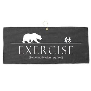 Exercise Some Motivation Required Running from Bear Large Microfiber Waffle Golf Towel