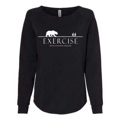 Exercise Some Motivation Required Running from Bear Womens California Wash Sweatshirt