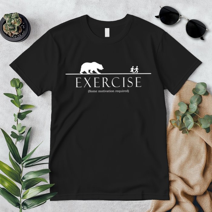 Exercise Some Motivation Required Running from Bear Premium T-Shirt