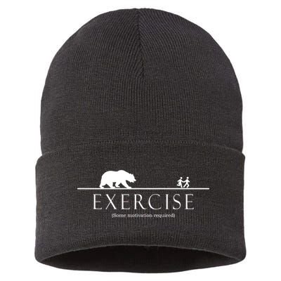 Exercise Some Motivation Required Running from Bear Sustainable Knit Beanie